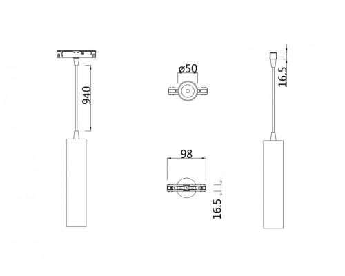 Трековый светильник на подвесе 13W 4000К для магнитного шинопровода Maytoni Track lamps TR016-2-12W4K-W