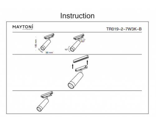 Трековый светильник 7W 3000К для магнитного шинопровода Maytoni Track lamps TR019-2-7W3K-B