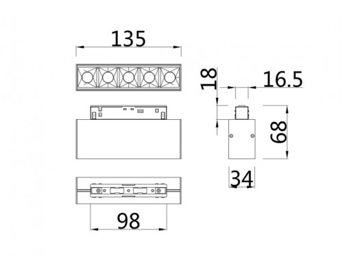 Трековый светильник 11W 4000К для магнитного шинопровода Maytoni Points TR014-2-10W4K-W