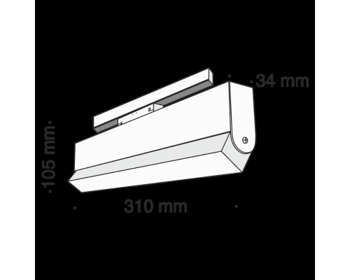 Трековый светильник 20W 4000К для магнитного шинопровода Track lamps Maytoni TR013-2-20W4K-B