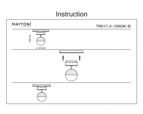 Трековый светильник 10W 3000К для магнитного шинопровода Maytoni Track lamps TR017-2-10W3K-B