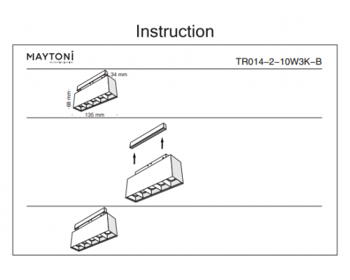 Трековый светильник 11W 3000К для магнитного шинопровода Maytoni Track lamps TR014-2-10W3K-B