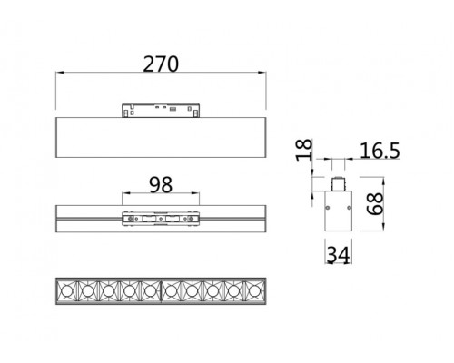 Трековый светильник 20W 3000К для магнитного шинопровода Maytoni Points TR014-2-20W3K-W