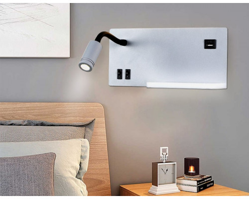 Настенный светодиодный светильник с полкой и USB разъемом Ambrella light Wall FW292 (00-00002977)