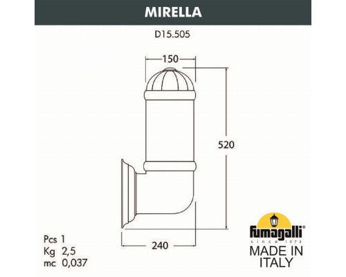 Светильник уличный настенный Fumagalli Mirella D15.505.000.WYE27