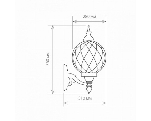 Sirius U черное золото Уличный настенный светильник Elektrostandard 4690389017384 (a025302)