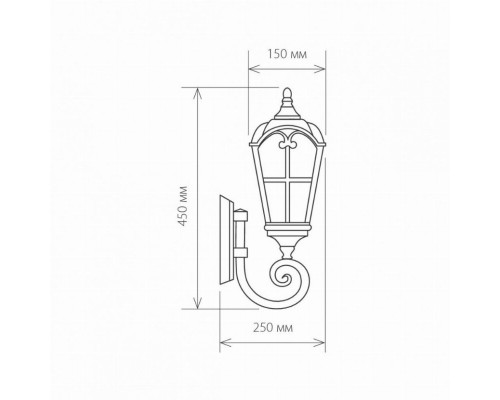 Mira U черное золото Уличный настенный светильник Elektrostandard 4690389017360 (a025300)