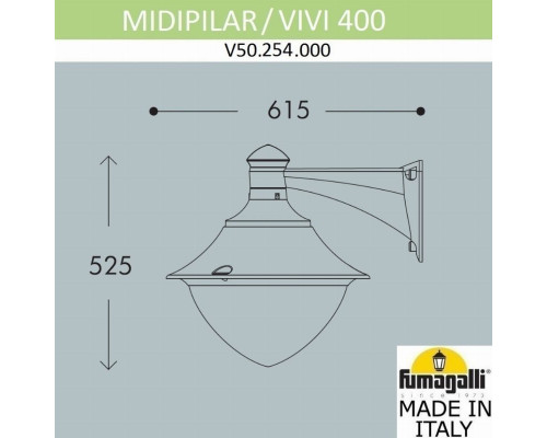 Светильник уличный настенный Fumagalli MIDIPILAR/Vivi V50.254.000.AXH27