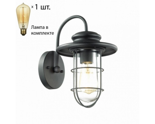 Уличный настенный светильник Odeon Light Helm с лампочкой 4171/1W+Retro Lamps