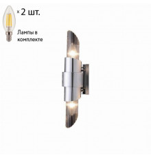 Бра Crystal Lux с лампочками Justo AP2 Chrome+Lamps E14 Свеча