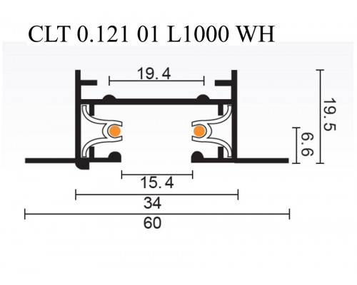 1м. Однофазный встраиваемый шинопровод Crystal Lux CLT 0.121 01 L1000 WH