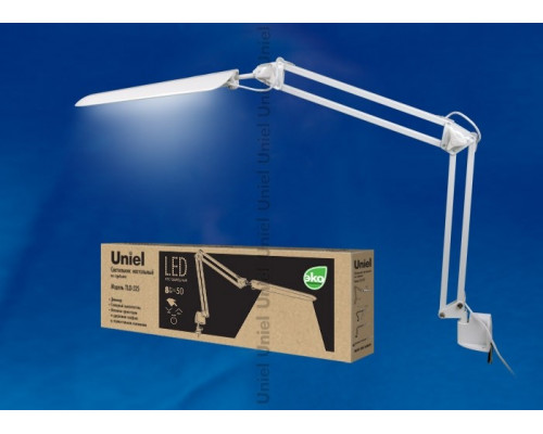 Настольная лампа на струбцине с диммером Uniel TLD-524 White/LED/500Lm/4500K/Dimmer (10610)