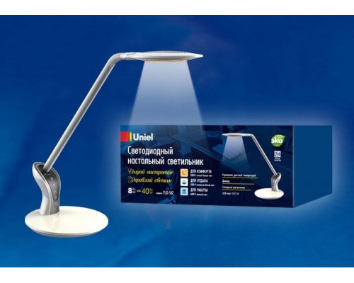 Настольная лампа (UL-00002342) Uniel TLD-547 White/LED/400Lm/3300-6000K/Dimmer