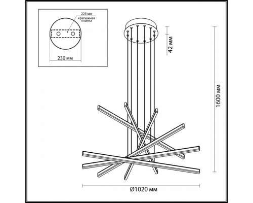 Подвесной светодиодный светильник Odeon Light Rudy 3890/96L