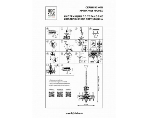 Подвесная люстра Lightstar Schon 790064