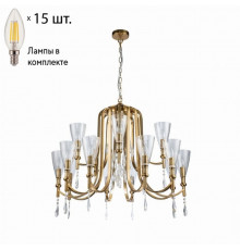 Подвесная люстра с лампочками Favourite Lyra 2968-15P+Lamps E14 Свеча