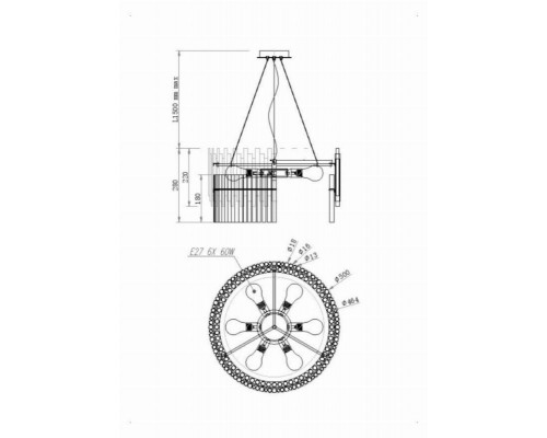 Подвесная люстра Maytoni Coliseo MOD135PL-06BS