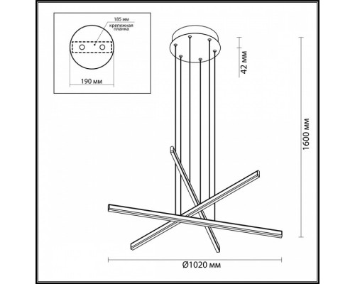 Подвесной светодиодный светильник Odeon Light Rudy 3890/48L