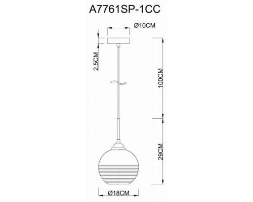 Подвесной светильник Arte Lamp Wave A7761SP-1CC