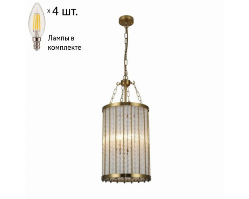 Подвесной светильник с лампочками Favourite Orion 2908-4P+Lamps E14 Свеча