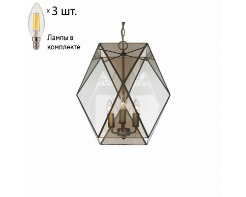 Подвесной светильник с лампочками Favourite Shatir 1629-3P+Lamps E14 Свеча