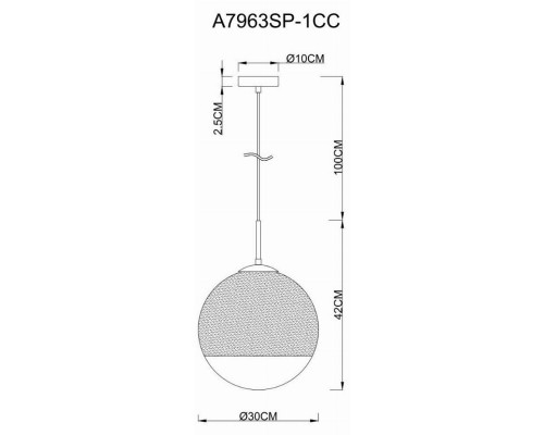 Подвесной светильник Arte Lamp Jupiter Chrome A7963SP-1CC