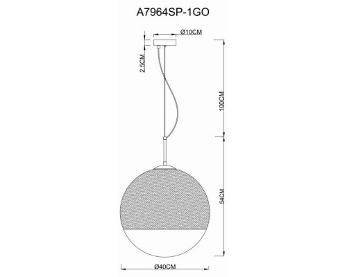 Подвесной светильник Arte Lamp Jupiter Gold A7964SP-1GO