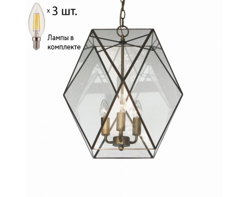 Подвесной светильник с лампочками Favourite Shatir 1628-3P+Lamps E14 Свеча