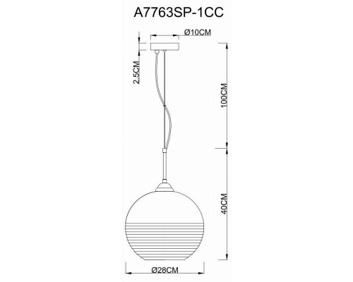 Подвесной светильник Arte Lamp Wave A7763SP-1CC