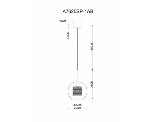 Подвесной светильник Manchester Arte Lamp A7625SP-1AB