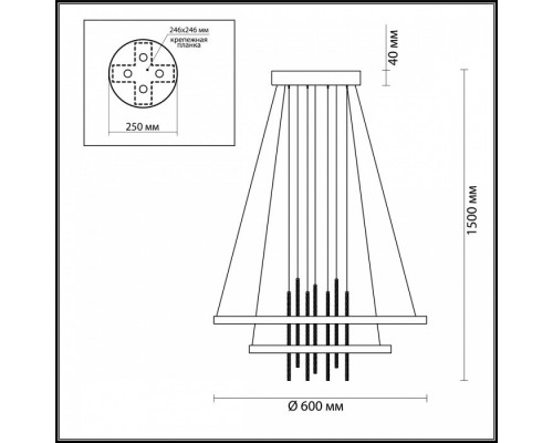 Подвесной светодиодный светильник Odeon Light Monica 3901/63L