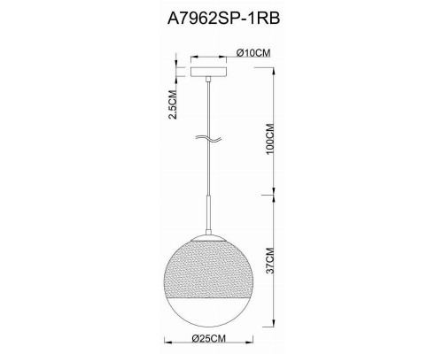 Подвесной светильник Arte Lamp Jupiter Copper A7962SP-1RB