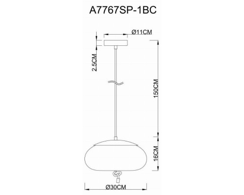 Подвесной светодиодный светильник Arte Lamp Cody A7767SP-1BC