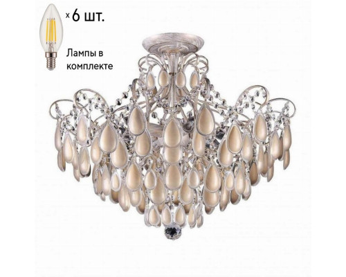 Потолочная люстра Crystal Lux с лампочками Sevilia PL6 Gold+Lamps E14 Свеча