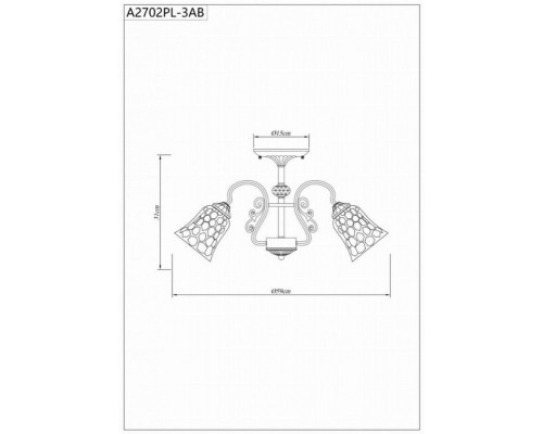 Люстра на штанге Arte lamp Nicole A2702PL-3AB