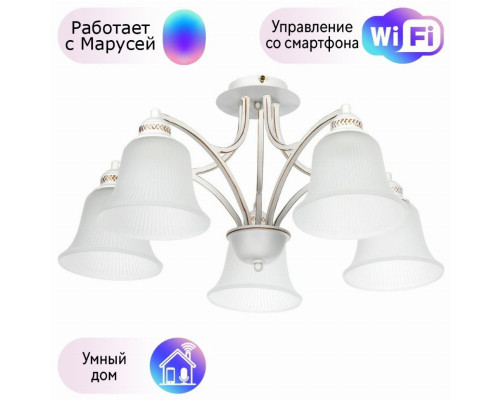 Потолочная люстра Arte lamp Emma с поддержкой Маруся A2713PL-5WG-М