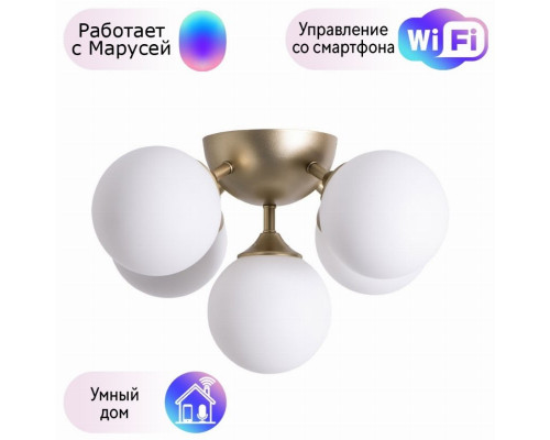 Потолочная люстра Arte lamp Fobos с поддержкой Маруся A2704PL-5SG-М