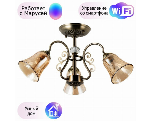 Люстра на штанге Arte lamp Nicole с поддержкой Маруся A2702PL-3AB-М