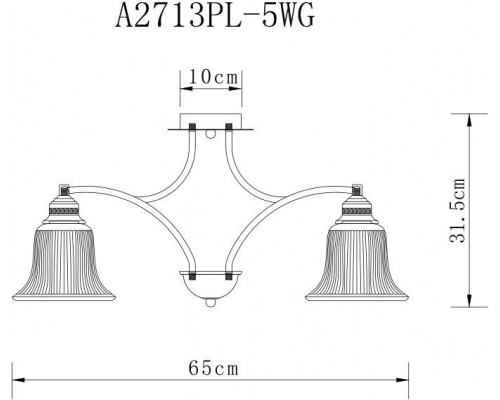 Потолочная люстра Arte lamp Emma A2713PL-5WG