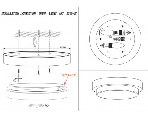 Настенный светильник Odeon Light Holger 2746/2C