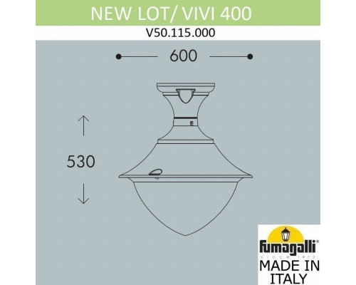 Светильник уличный потолочный Fumagalli NEW LOT/Vivi V50.115.000.AXH27