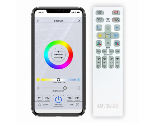 Светодиодный светильник с поддержкой ''Алиса'' и пультом ДУ Citilux Старлайт Смарт CL703A40G Белый+Хром