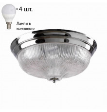 Потолочный светильник Crystal Lux с лампочками Lluvia PL4 Chrome D370+Lamps E14 P45