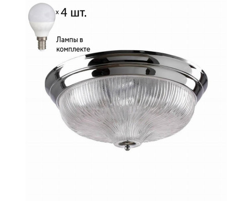 Потолочный светильник Crystal Lux с лампочками Lluvia PL4 Chrome D370+Lamps E14 P45