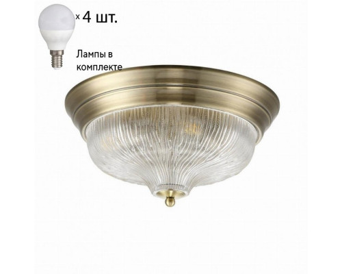 Потолочный светильник Crystal Lux  с лампочками Lluvia PL4 Bronze D370+Lamps E14 P45