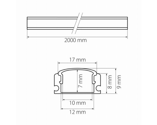 2м. Профиль для светодиодных лент Lightstar Profiled 409429