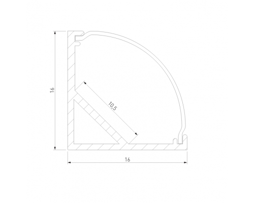 2м. Угловой алюминиевый профиль для светодиодной ленты Elektrostandard L-2-ALP008 (a053627)