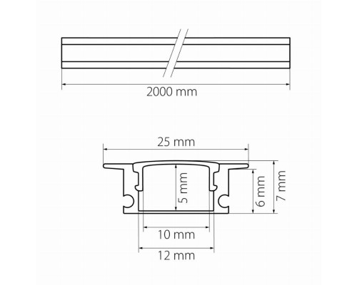 2м. Встраиваемый профиль для светодиодной ленты Lightstar Profiled 409529