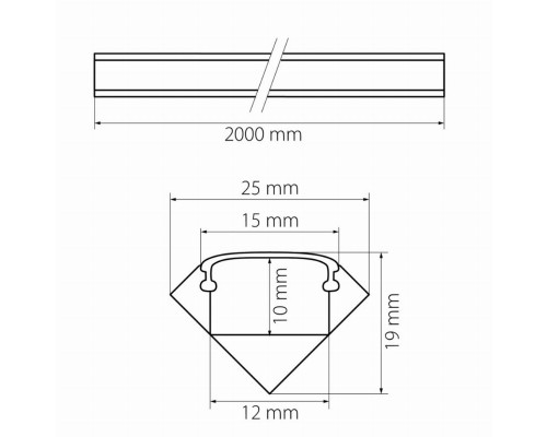 2м. Накладной профиль для светодиодной ленты Lightstar Profiled 409629
