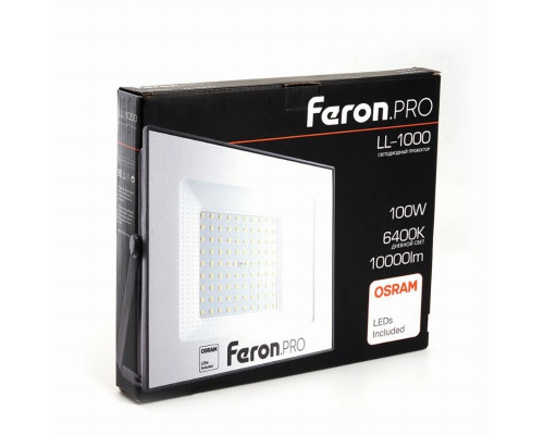 Светодиодный прожектор 100W 6400K (холодный) IP65 Feron PRO LL-1000 41541